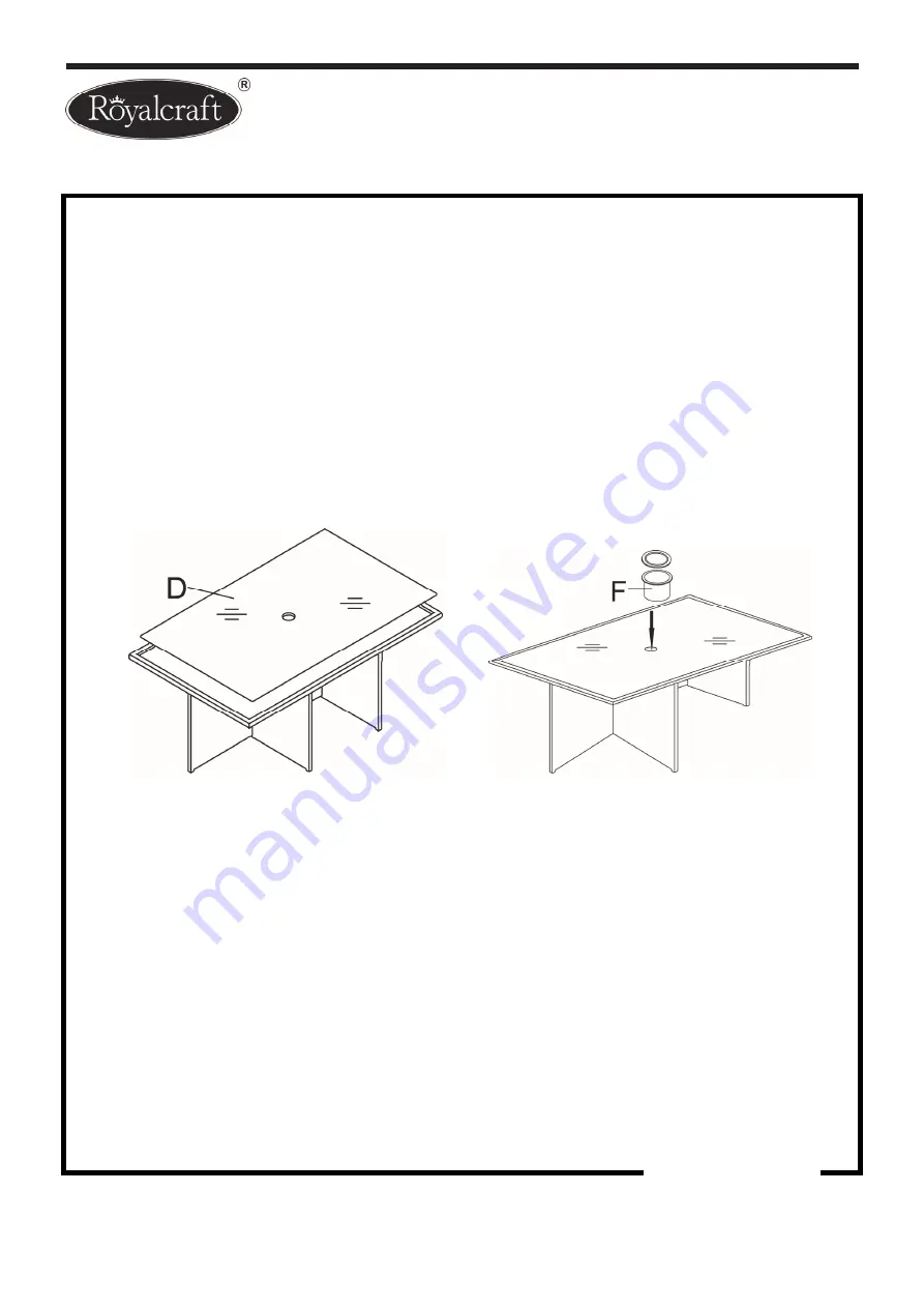 Royalcraft Deluxe Rectangular Cube Table Assembly Instructions Manual Download Page 6