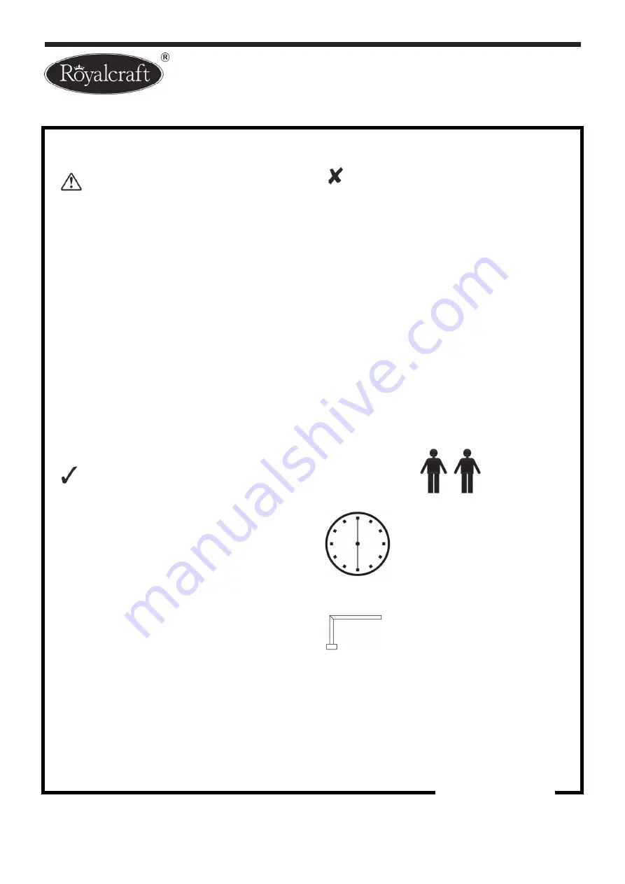 Royalcraft Deluxe Square Cube Table Assembly Instructions Manual Download Page 2