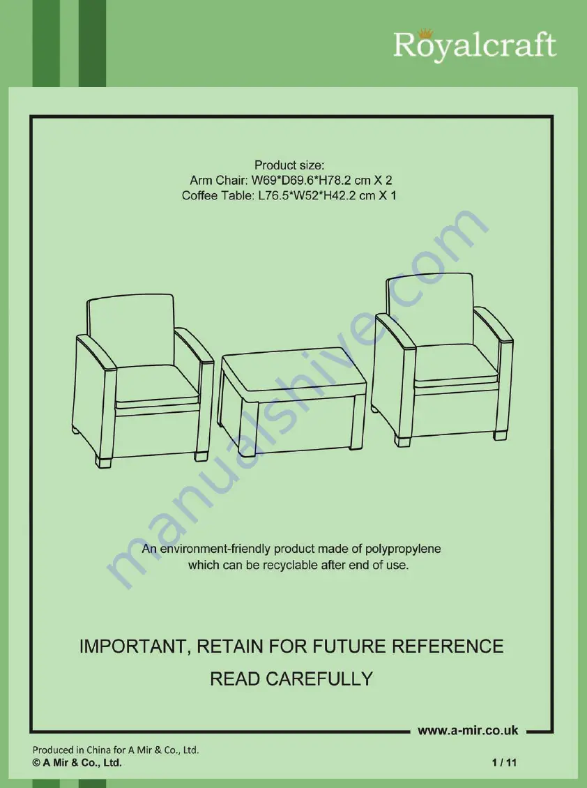 Royalcraft FARO-08 Quick Start Manual Download Page 1