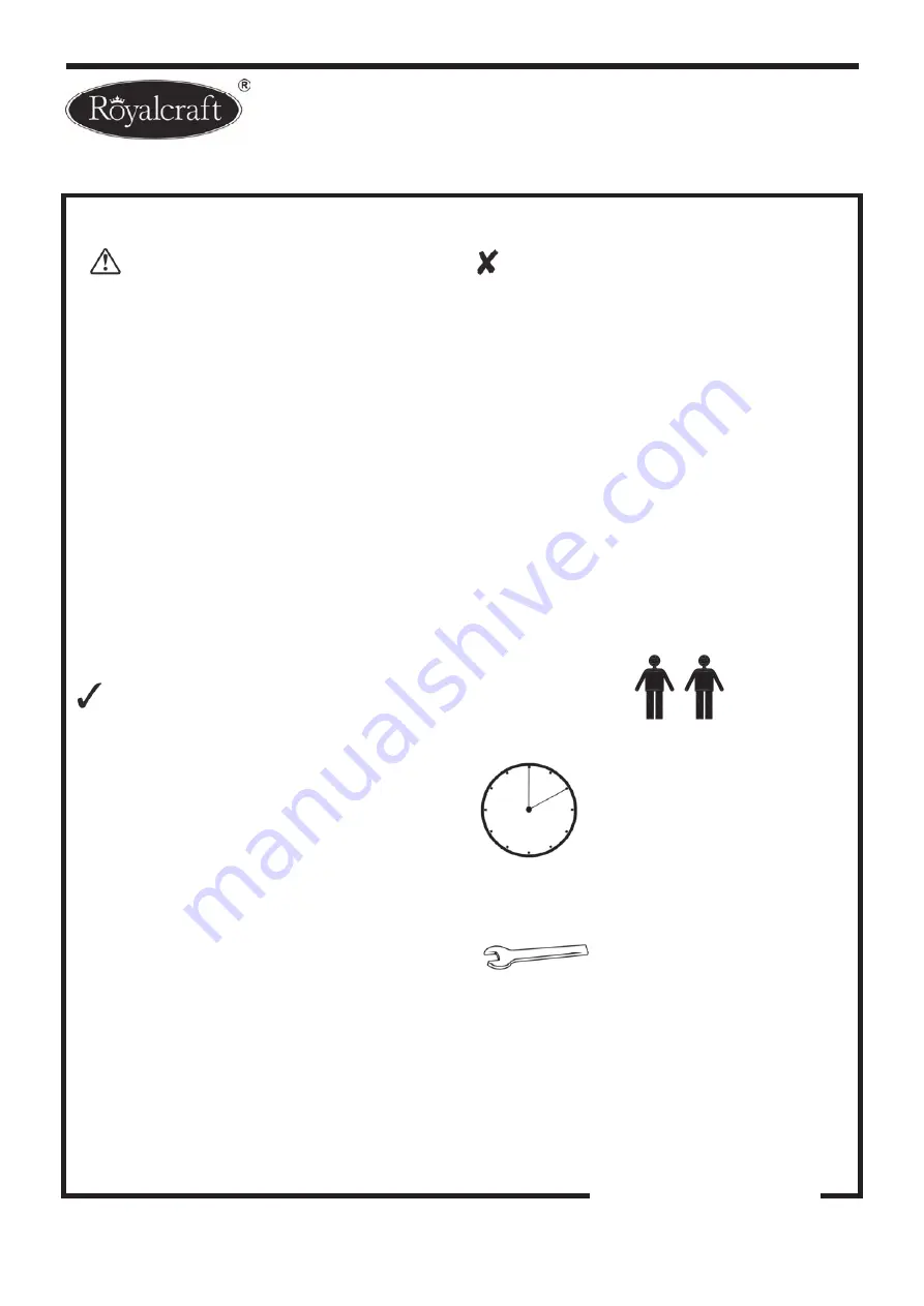 Royalcraft Milan Assembly Instructions Download Page 2