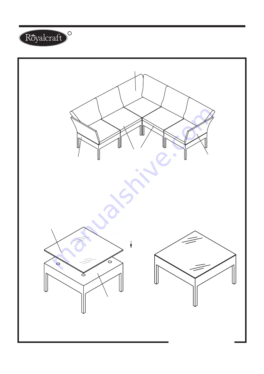 Royalcraft Panama Corner Sofa Set Assembly Instructions Manual Download Page 8