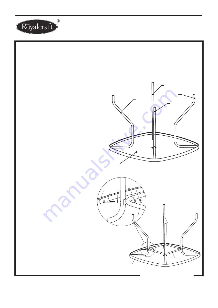 Royalcraft Rio Black Glass Table Assembly Instructions Download Page 4