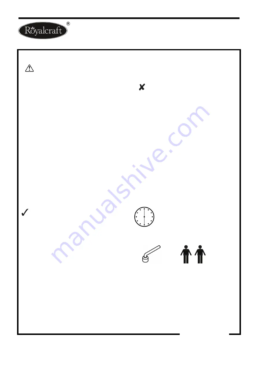 Royalcraft Versailles 124cm Table Assembly Instructions Manual Download Page 2