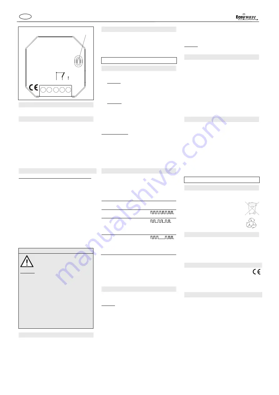 RTS Easywave RCJ06 Скачать руководство пользователя страница 1