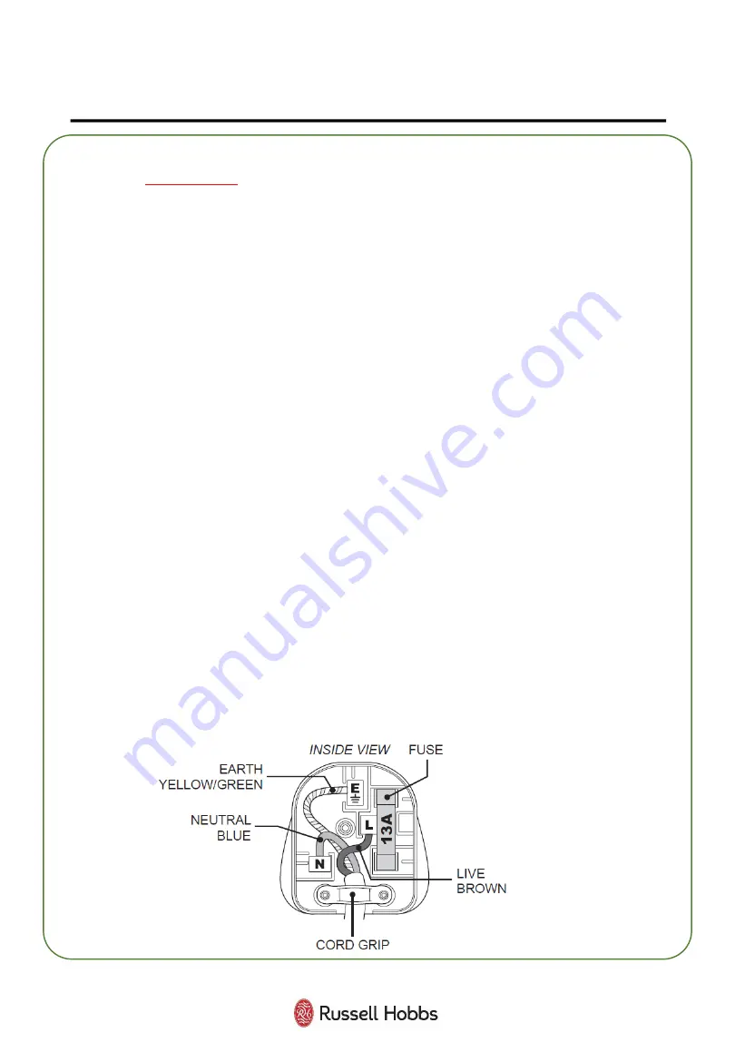 Russell Hobbs RHM2565BCG User Manual Download Page 40