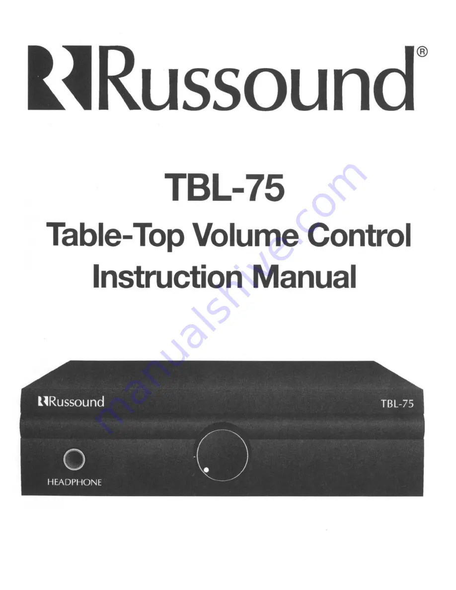 Russound TBL-75 Instruction Manual Download Page 1