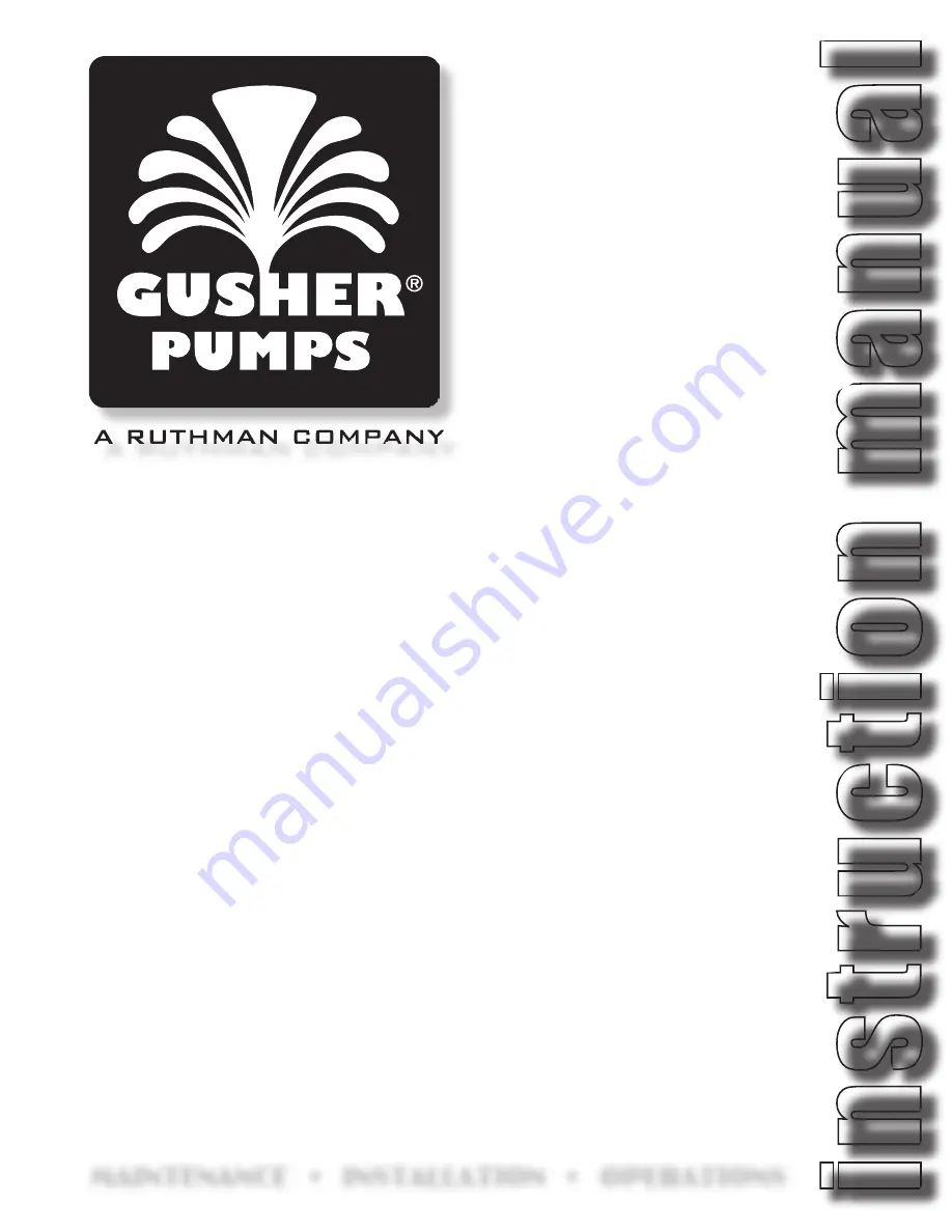 RUTHMAN GUSHER PUMPS 7600 H Series Manual Download Page 1