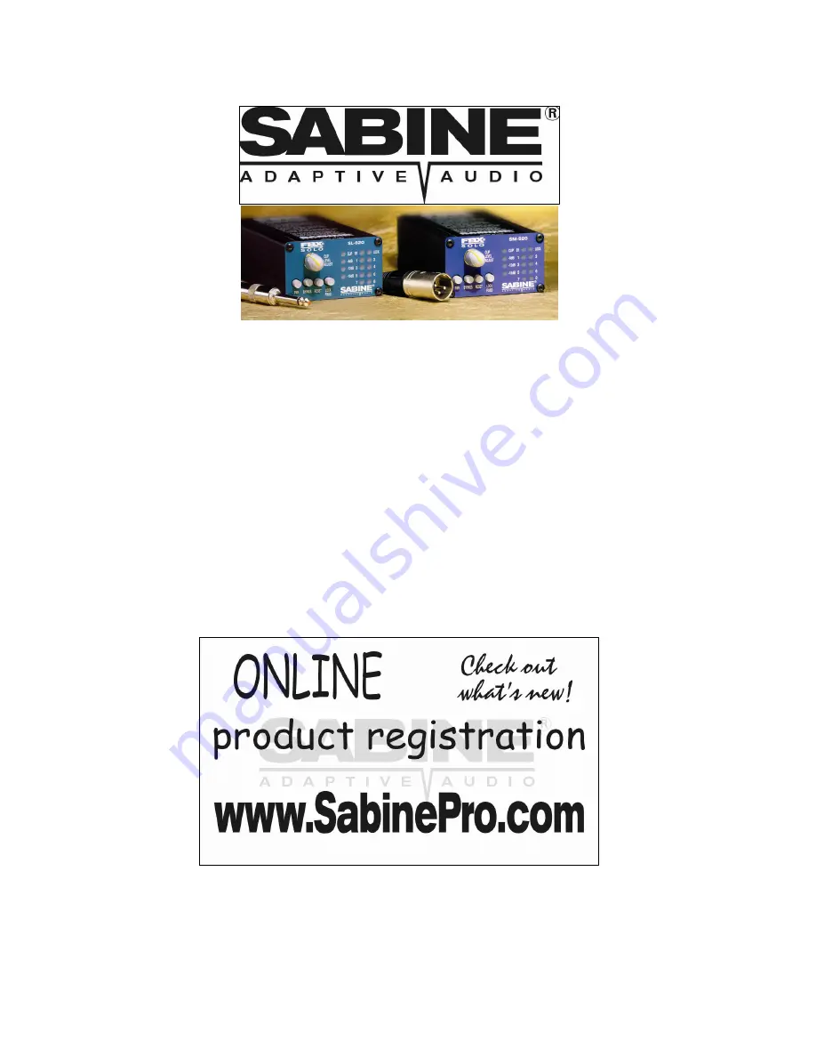 SABINE FBX-SOLO 820 Скачать руководство пользователя страница 1