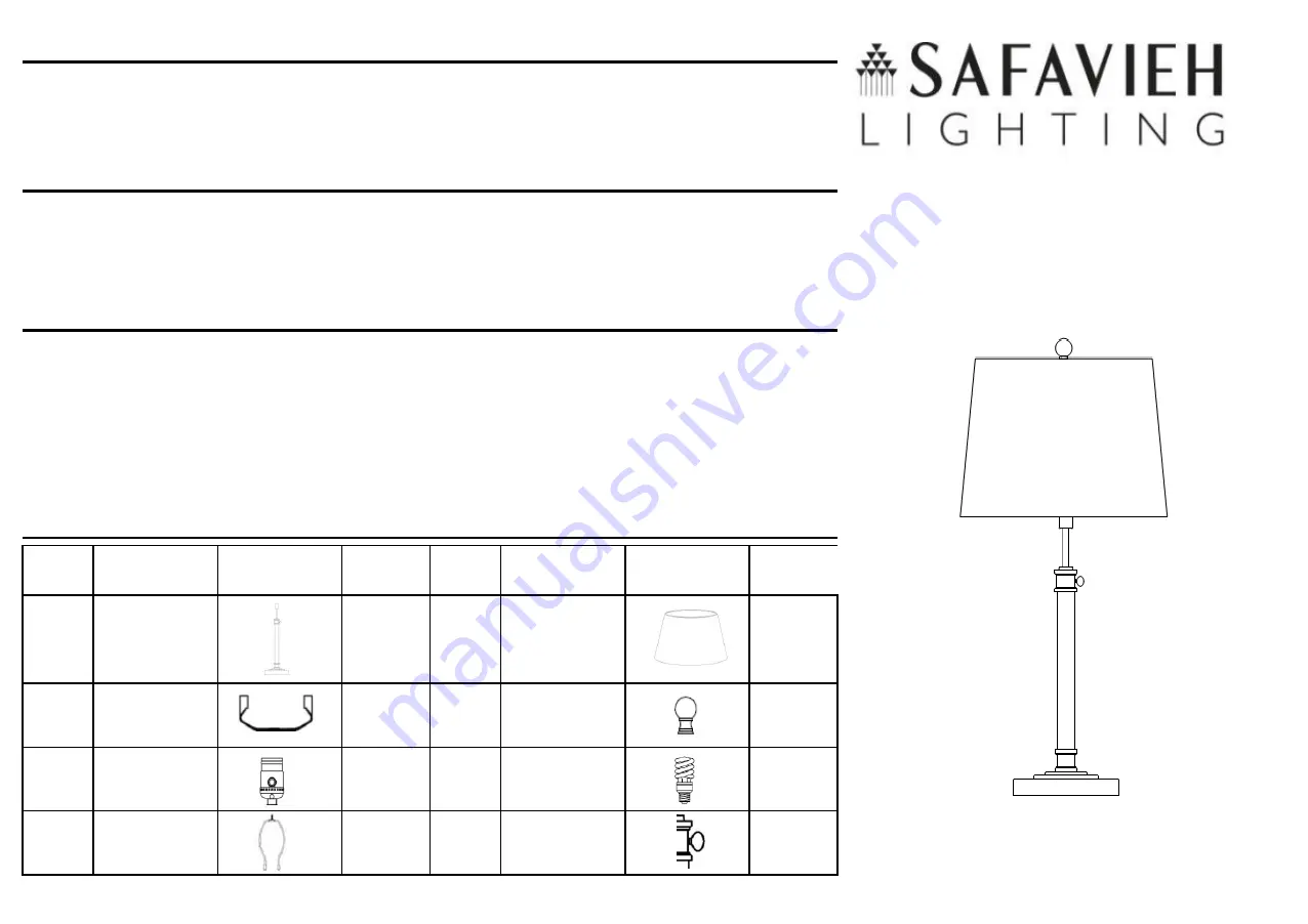 Safavieh Lighting JONES LIT4273A Скачать руководство пользователя страница 1