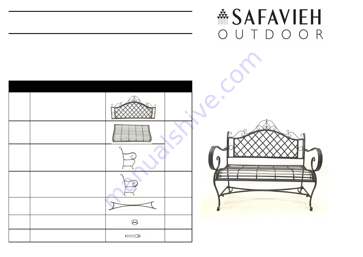 Safavieh Outdoor Abner PAT5017 Quick Start Manual Download Page 1