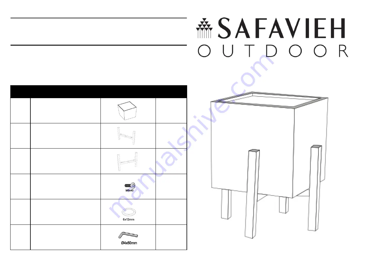 Safavieh Outdoor Anston PAT1513 Quick Start Manual Download Page 1