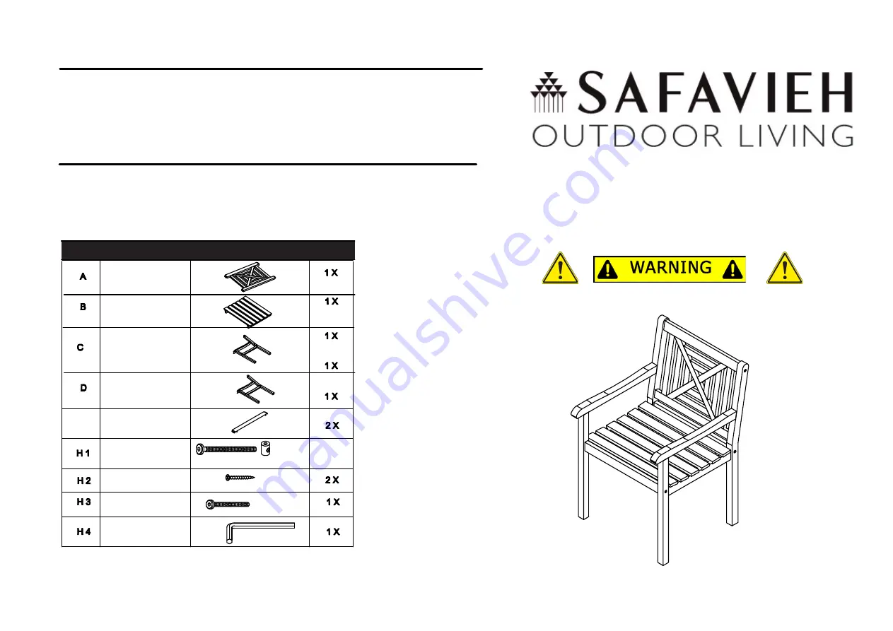 Safavieh Outdoor Del Mar PAT6722 Manual Download Page 1