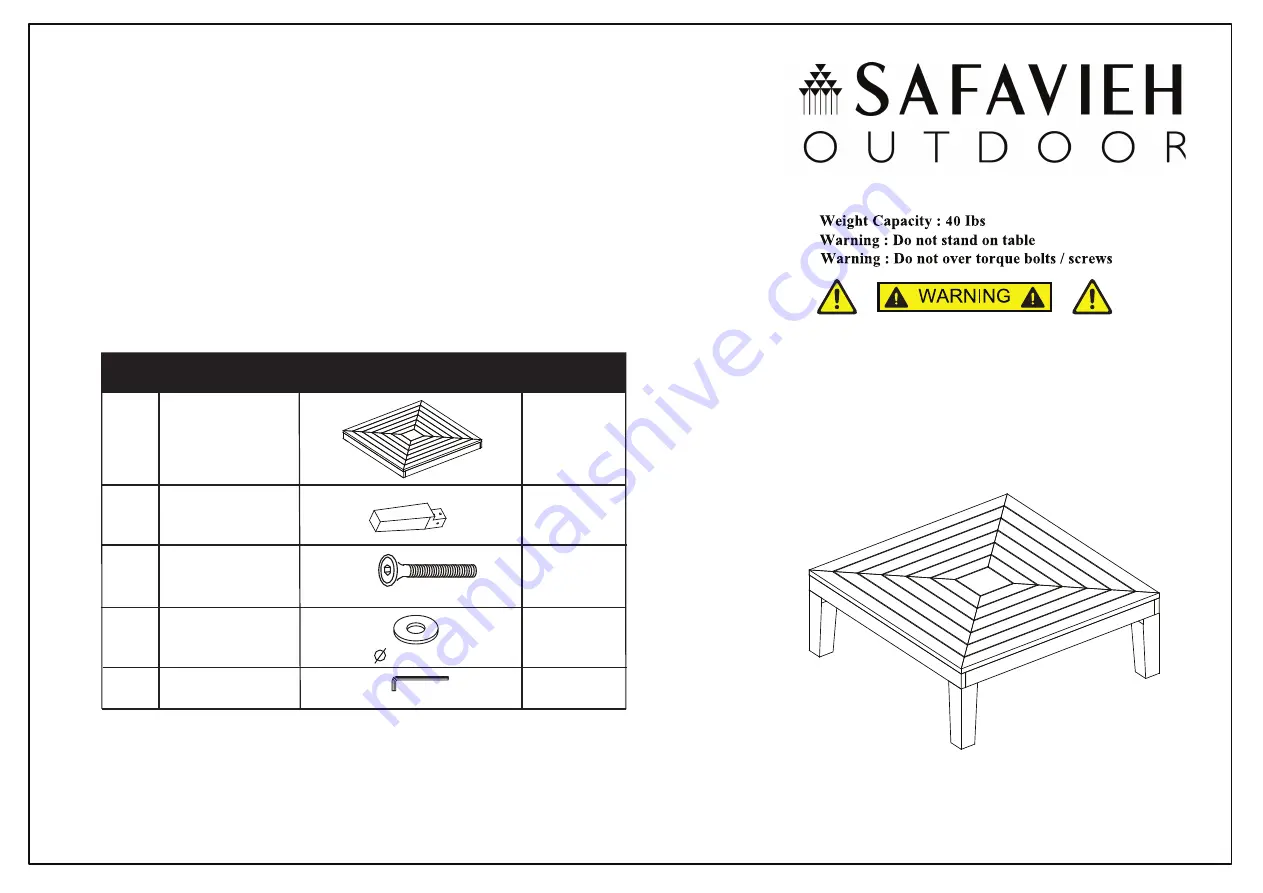 Safavieh Outdoor Granton PAT7054C-4BX Скачать руководство пользователя страница 1