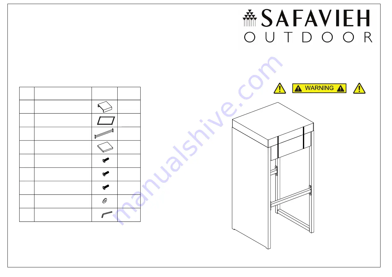 Safavieh Outdoor Horus PAT7502 Quick Start Manual Download Page 2