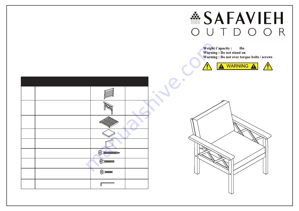 Safavieh Outdoor Loanna PAT-7307 Скачать руководство пользователя страница 1