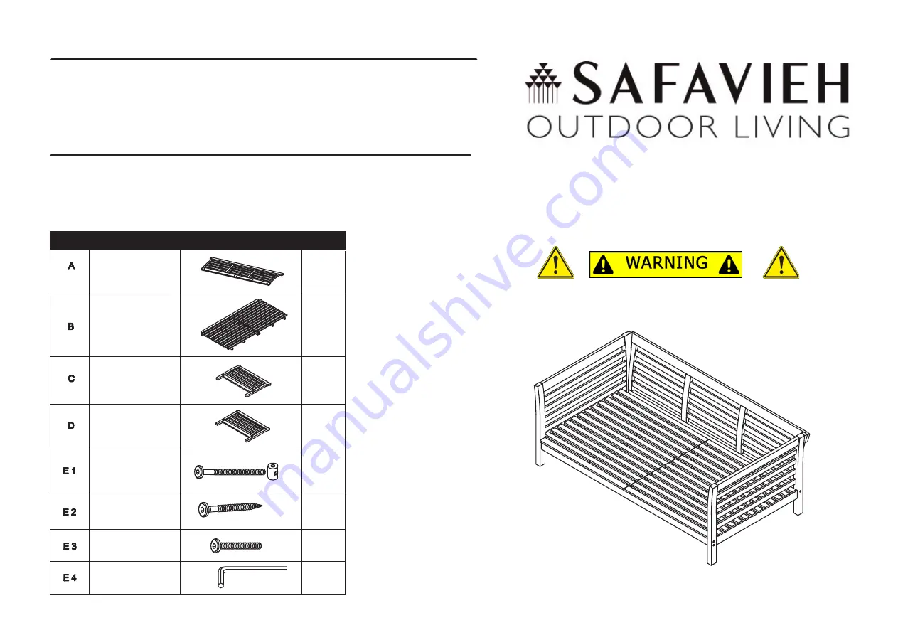 Safavieh Outdoor Malibu PAT6725 Quick Start Manual Download Page 2