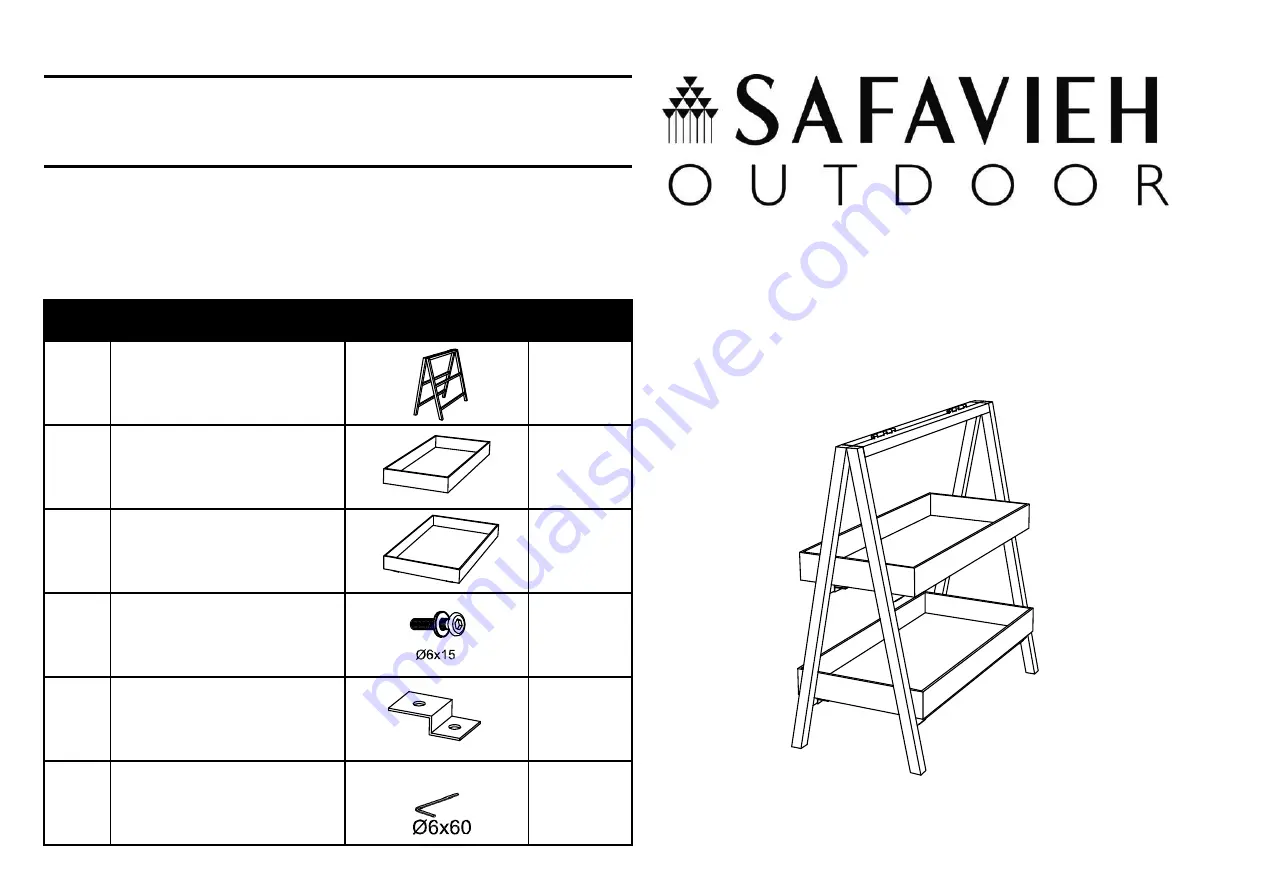 Safavieh Outdoor PAT1508A Assembly Download Page 1