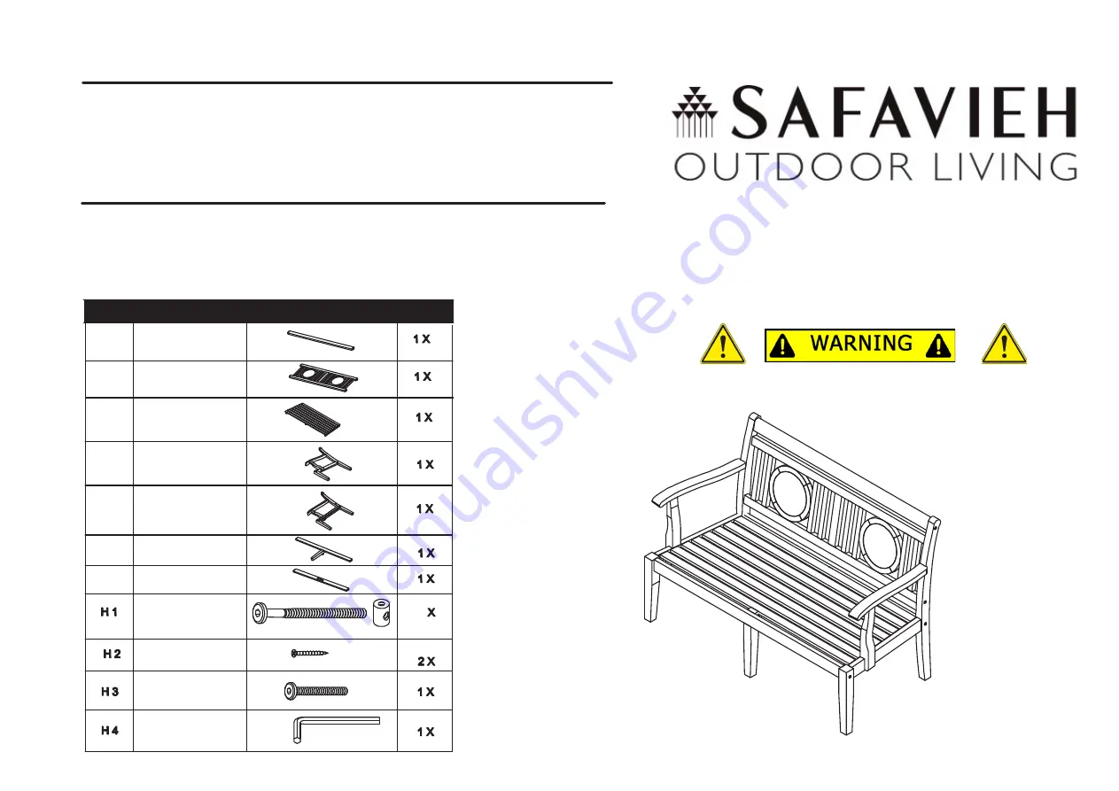 Safavieh Outdoor PAT6712A Скачать руководство пользователя страница 2