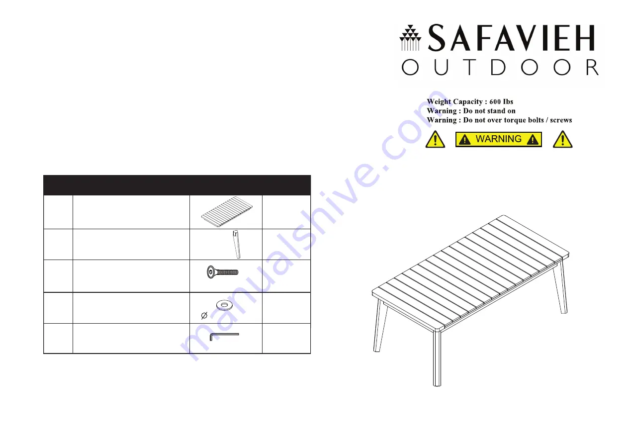 Safavieh Outdoor PAT7072 Manual Download Page 7