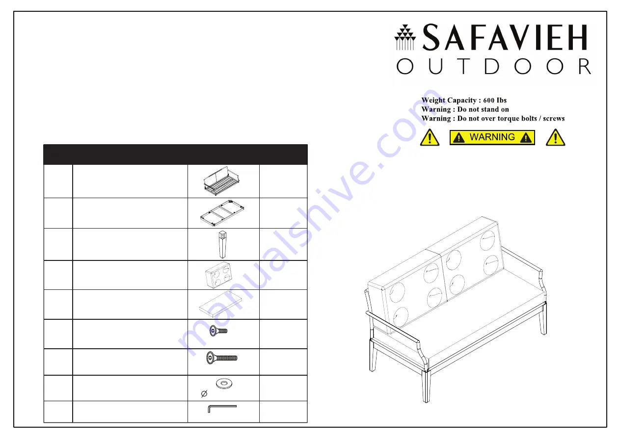 Safavieh Outdoor PAT7075 Manual Download Page 1