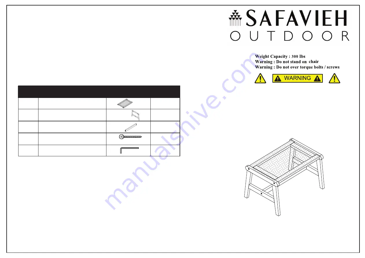 Safavieh Outdoor PAT7076 Manual Download Page 1