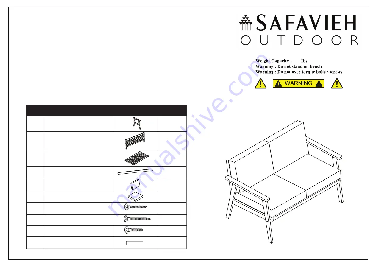 Safavieh Outdoor PAT7305 Assembly Download Page 5