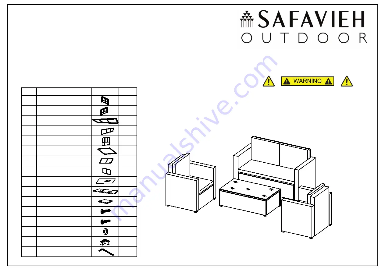 Safavieh Outdoor PAT7508 Assembly Instructions Manual Download Page 1