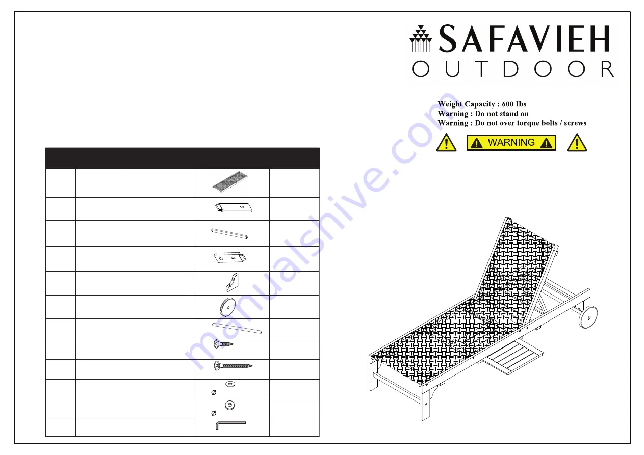 Safavieh Outdoor Ralden PAT7070 Скачать руководство пользователя страница 1