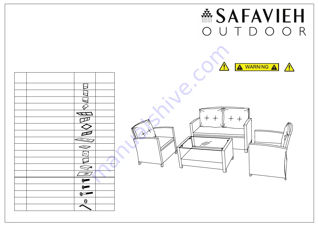 Safavieh Outdoor Vellor PAT7516 Assembly Instructions Manual Download Page 4