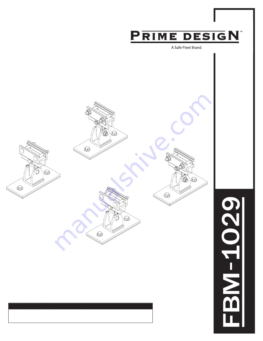 Safe Fleet Prime Design FBM-1029 Скачать руководство пользователя страница 1