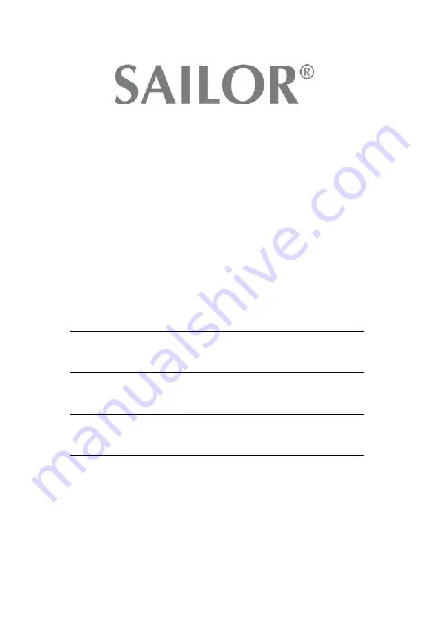 Sailor SA-S BLA240 Instructions For Use Manual Download Page 1