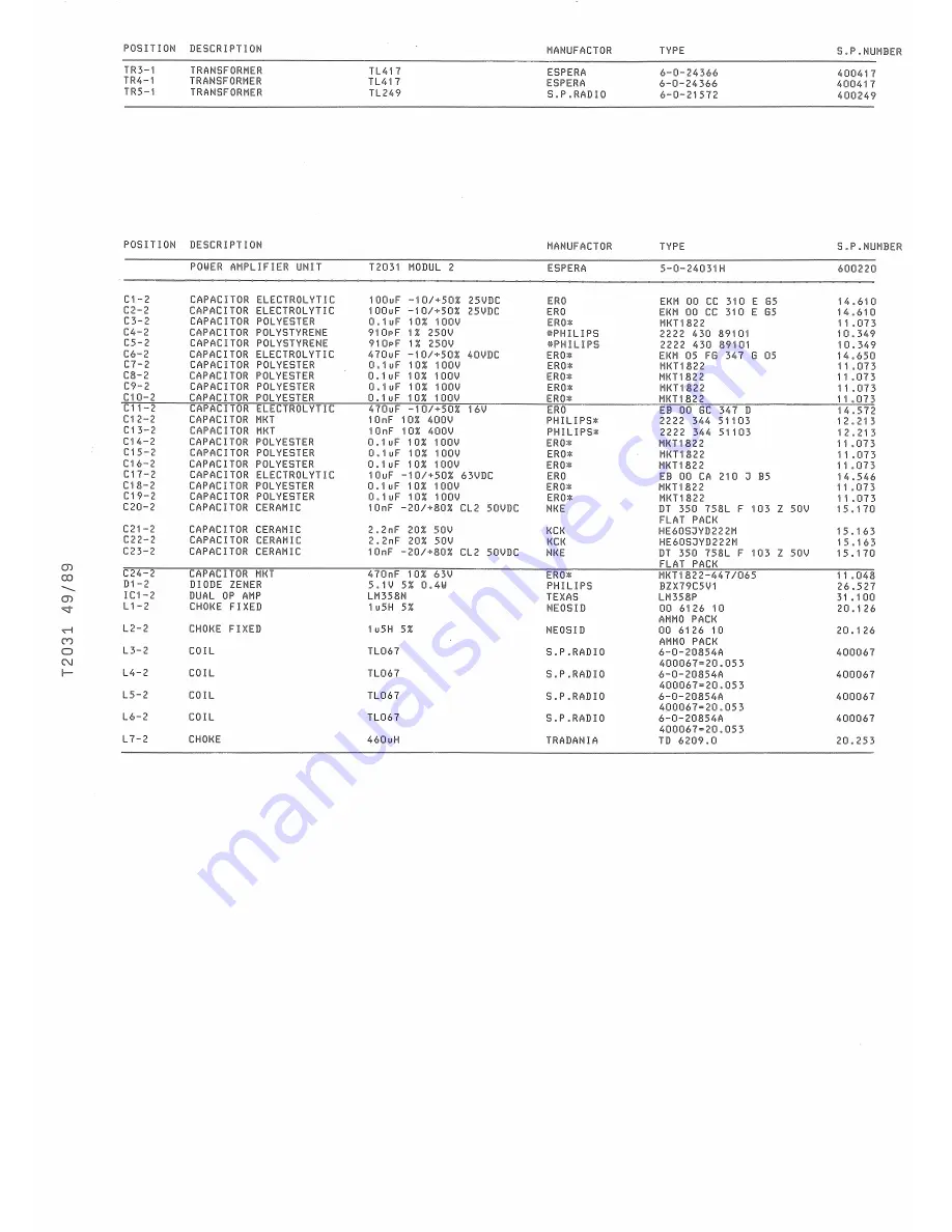 Sailor T2031 Instruction Book Download Page 189