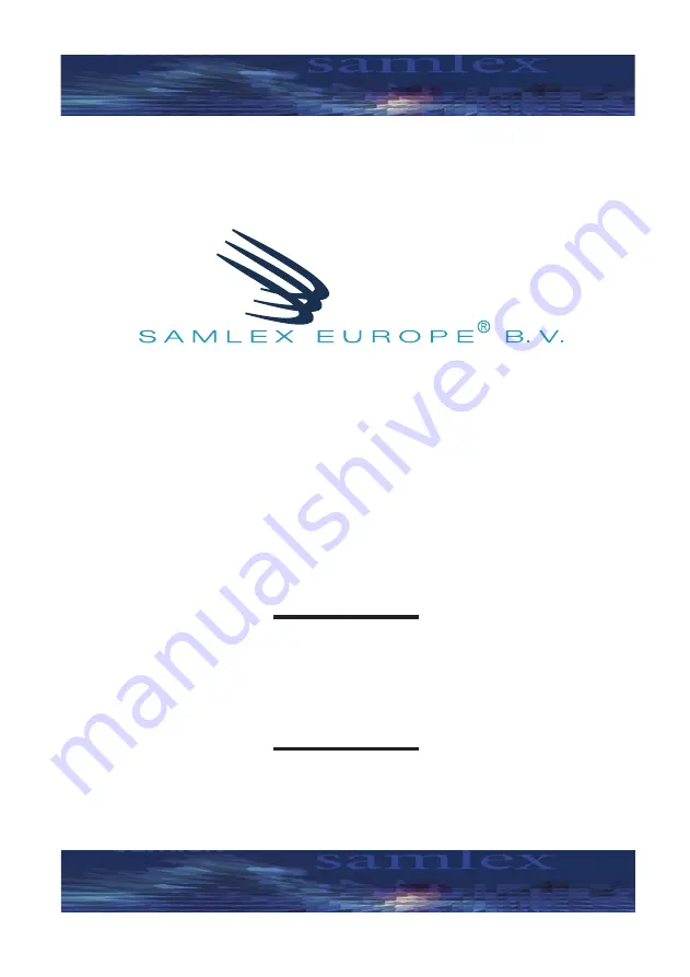 Samplex Europe SEC-1245E Owner'S Manual Download Page 1