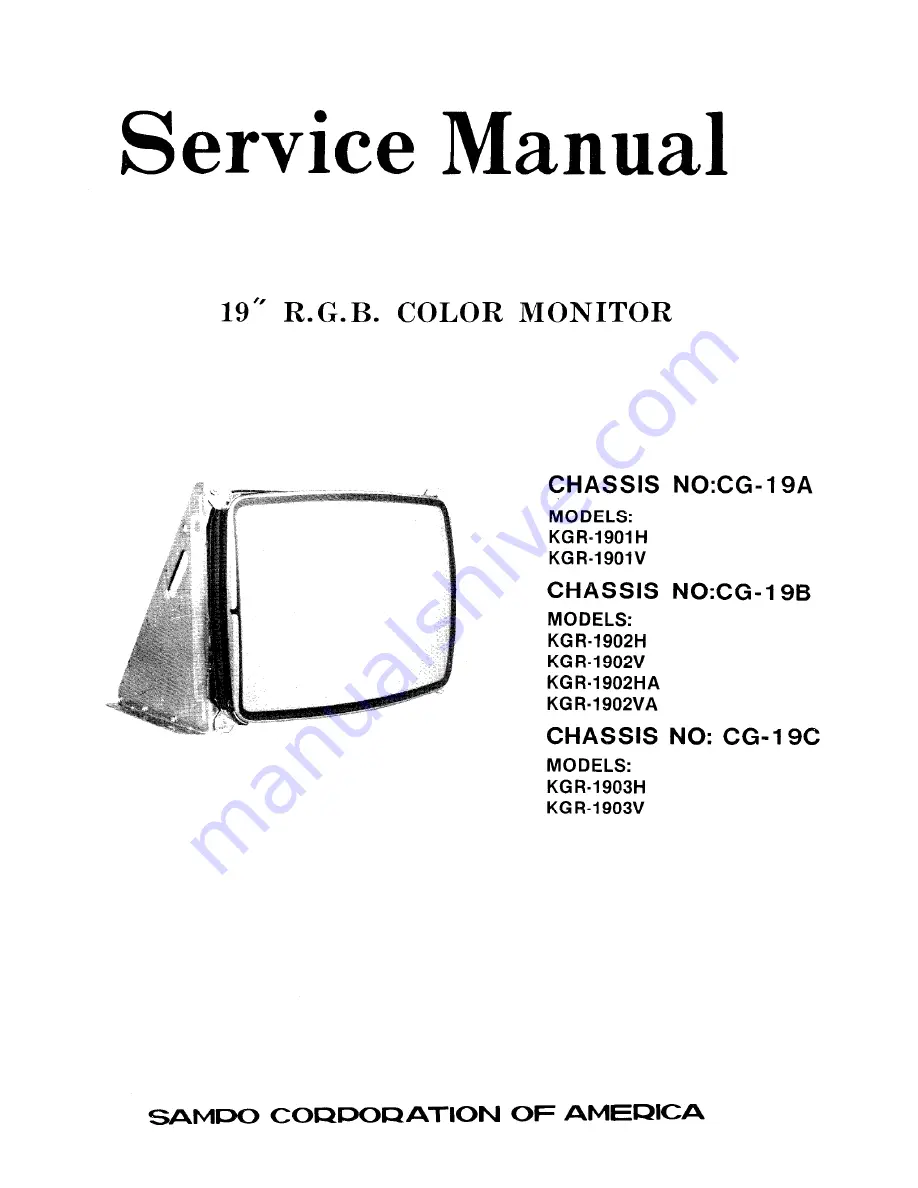 Sampo KGR-1901H Service Manual Download Page 1