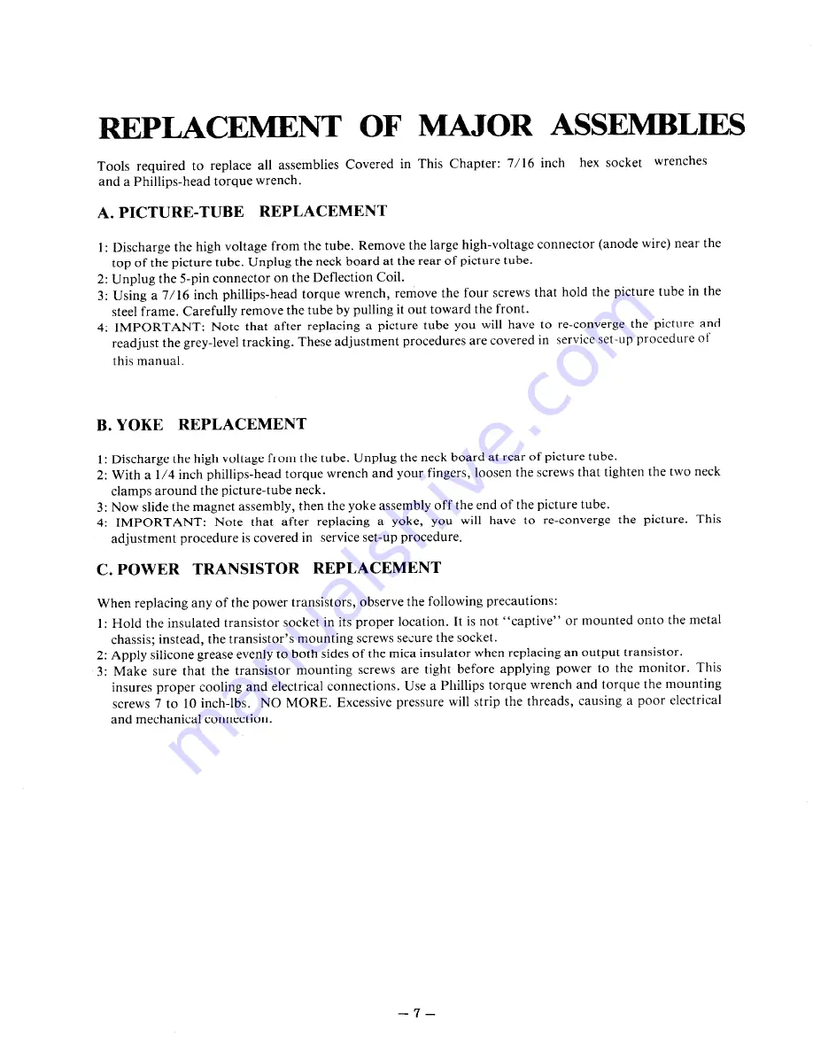 Sampo KGR-1901H Service Manual Download Page 8