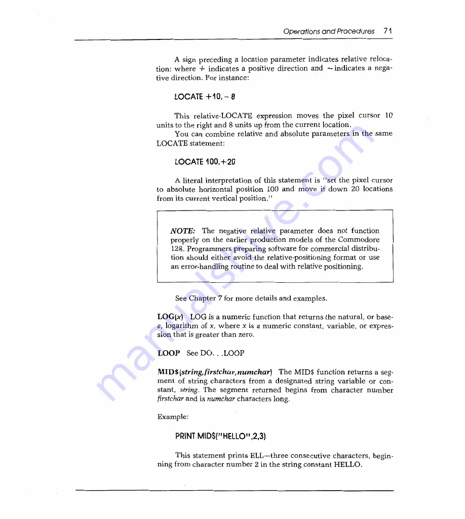 Sams Commodore 128 Reference Manual Download Page 79