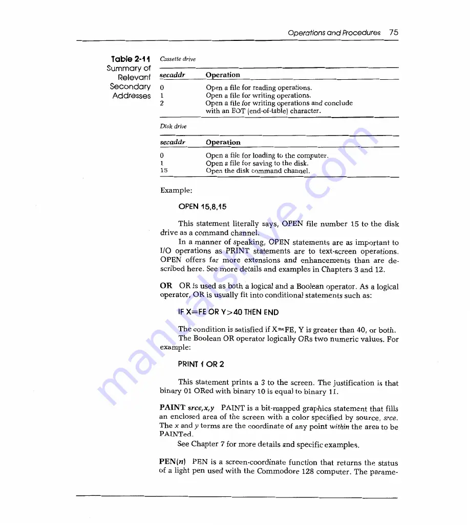 Sams Commodore 128 Reference Manual Download Page 83