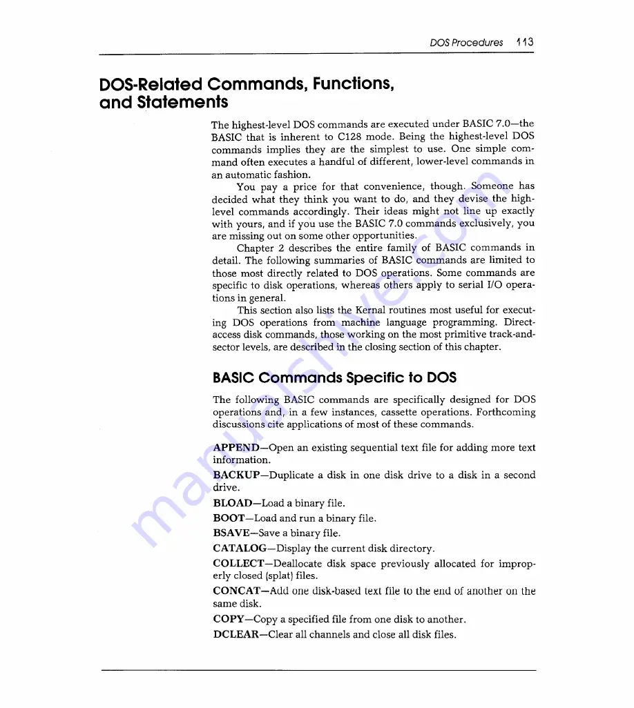 Sams Commodore 128 Reference Manual Download Page 121