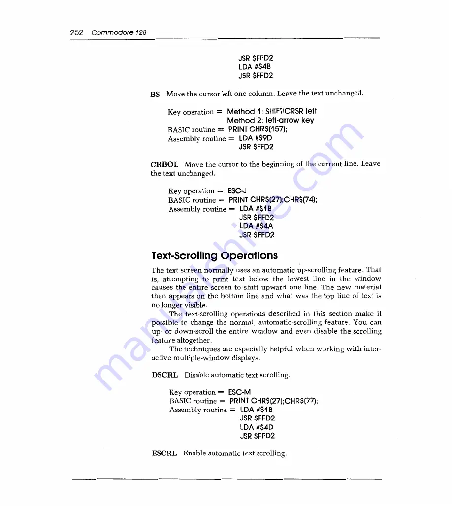 Sams Commodore 128 Reference Manual Download Page 259