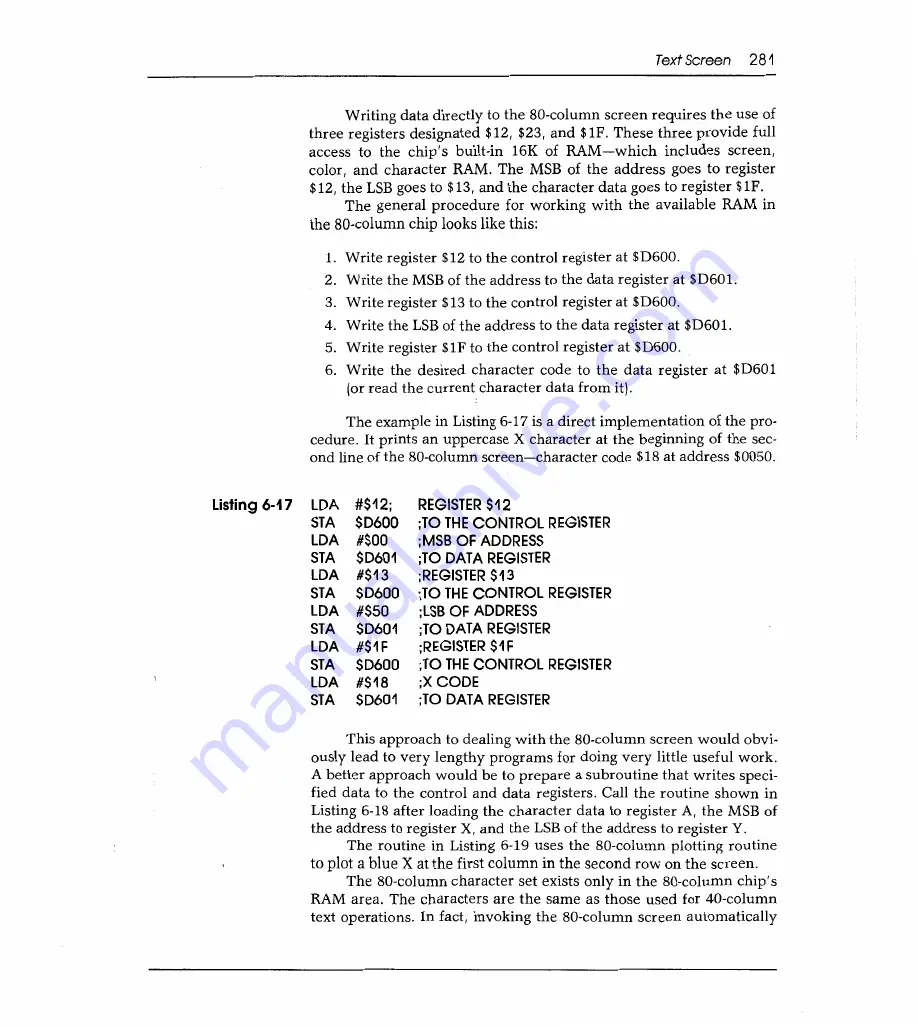 Sams Commodore 128 Reference Manual Download Page 288