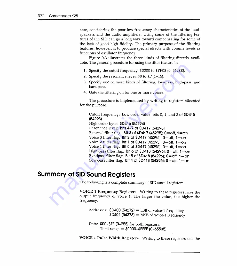 Sams Commodore 128 Reference Manual Download Page 379