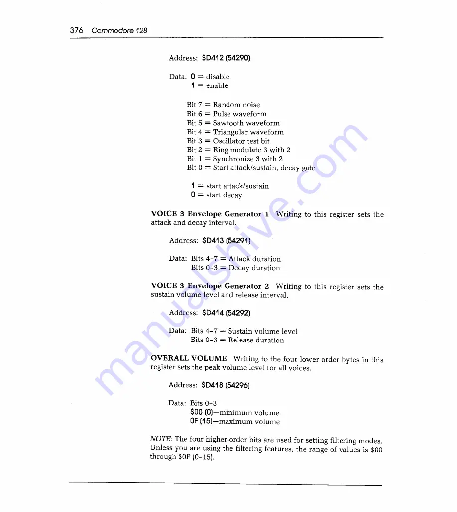 Sams Commodore 128 Reference Manual Download Page 383