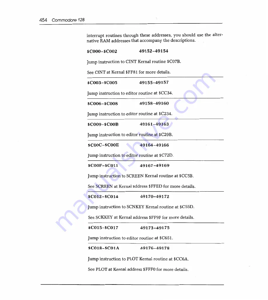 Sams Commodore 128 Reference Manual Download Page 461