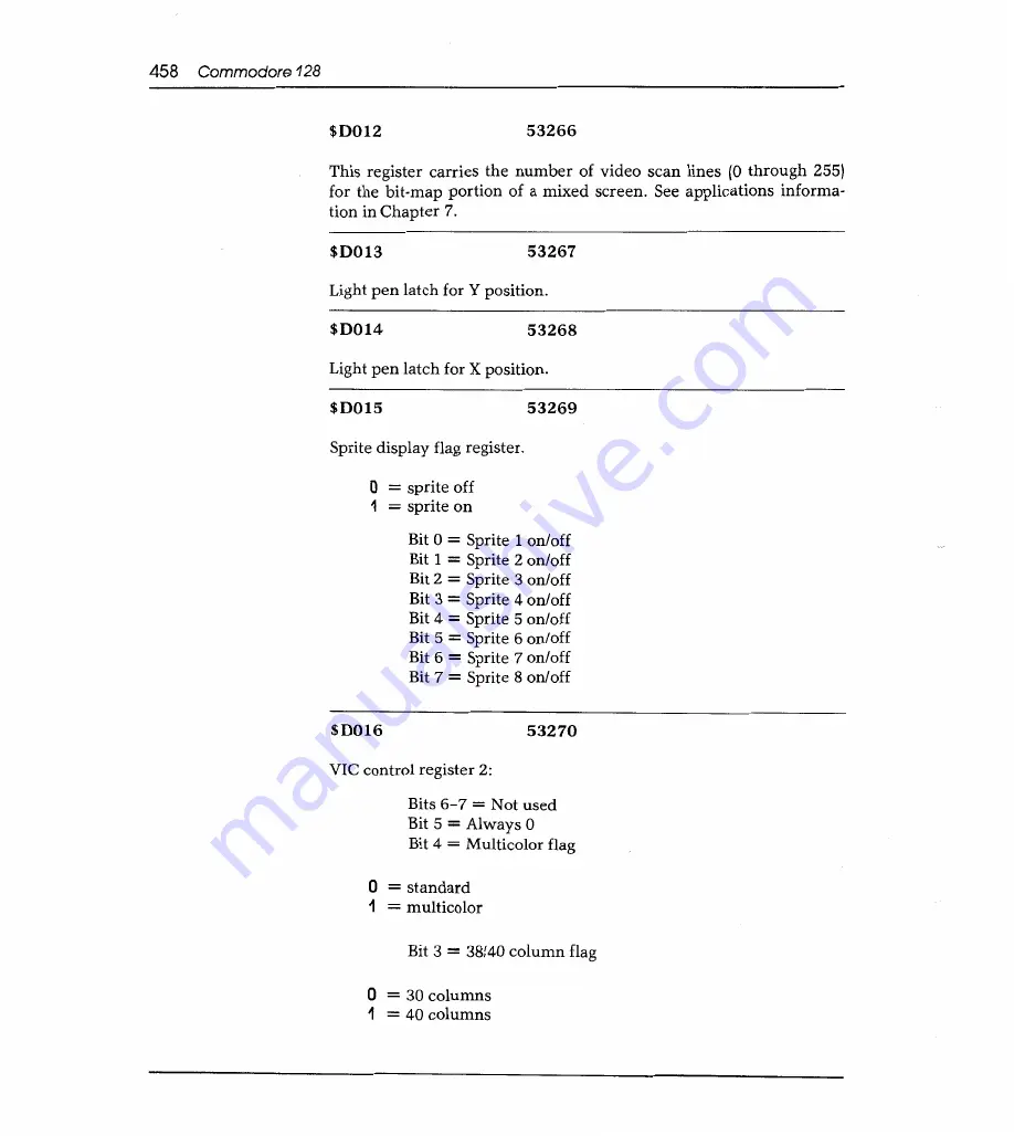 Sams Commodore 128 Reference Manual Download Page 465