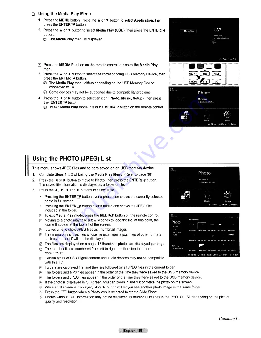 Samsung 305PN50550 User Manual Download Page 38