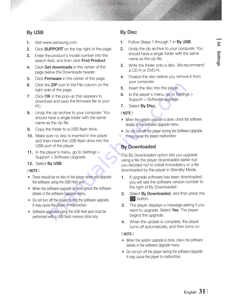 Samsung BD-E6500 User Manual Download Page 31