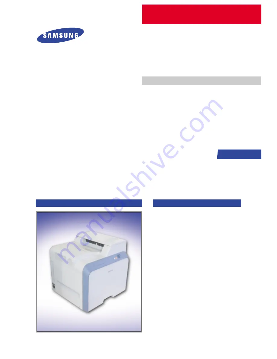 Samsung CLP 600N - Color Laser Printer Service Manual Download Page 1