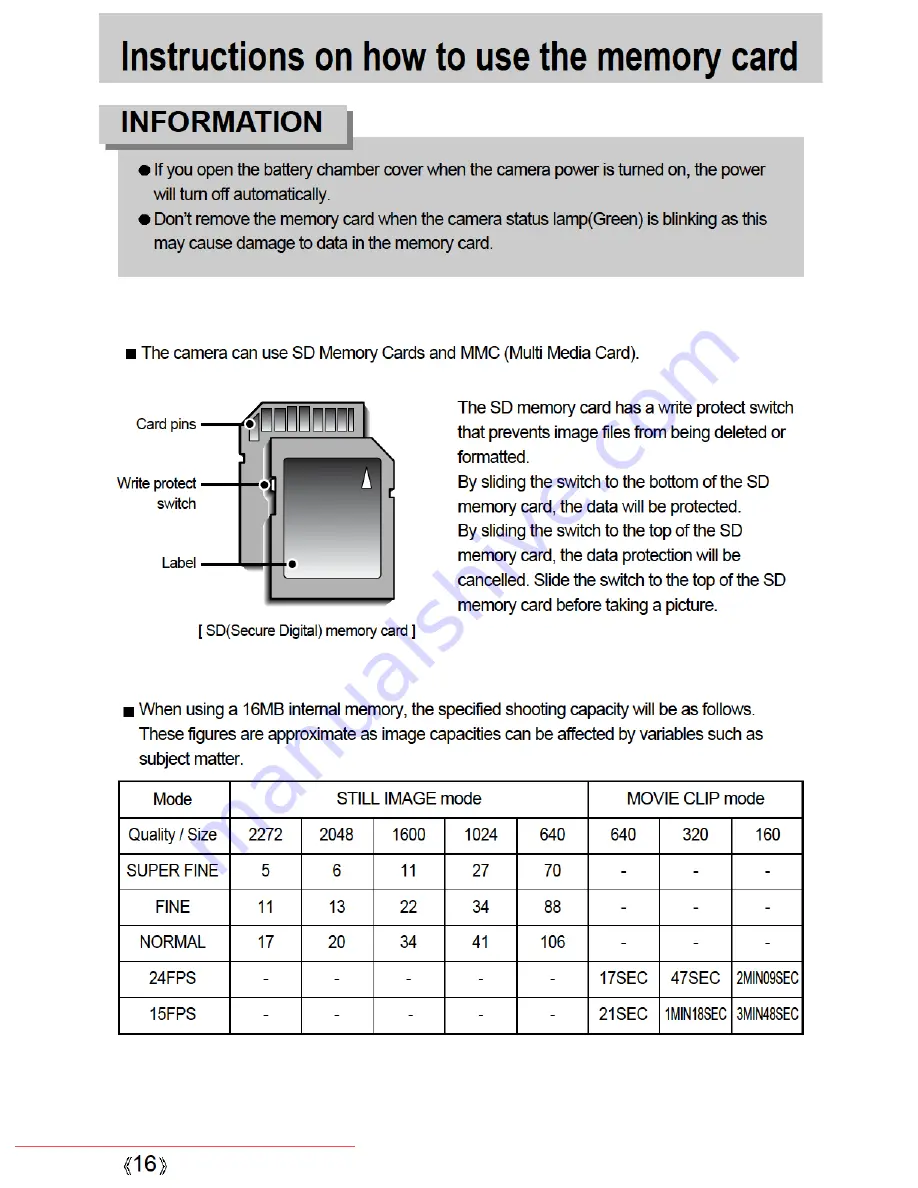 Samsung DIGIMAX 3000 User Manual Download Page 16