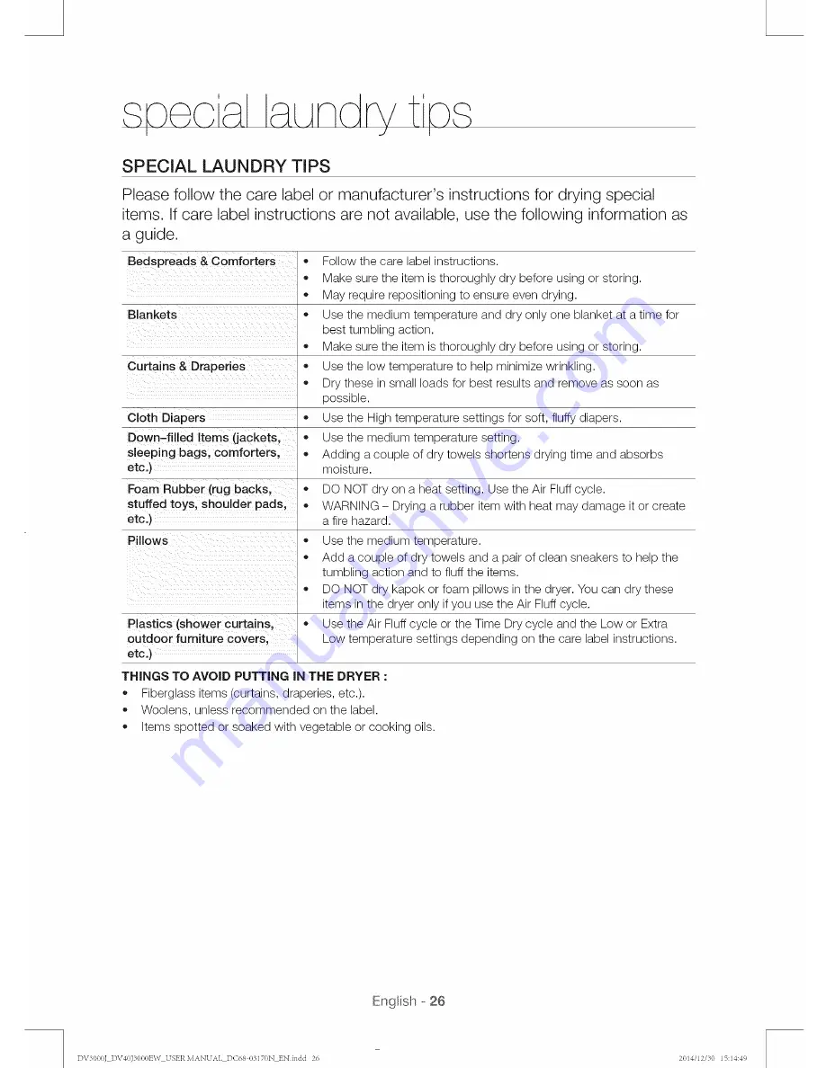 Samsung DV3000 User Manual Download Page 26