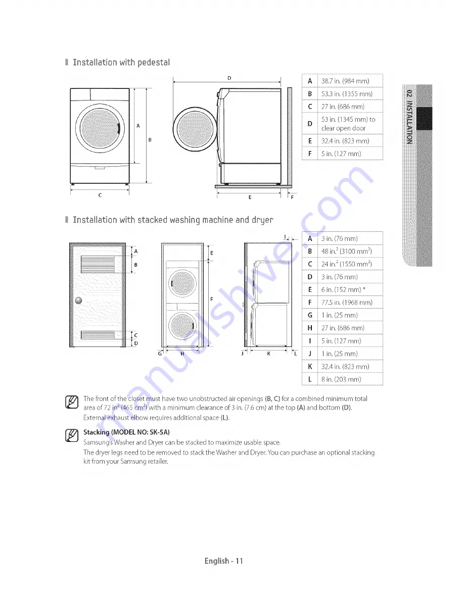 Samsung DV45H6300EG User Manuals Download Page 11